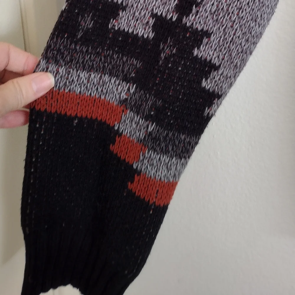 Urban Outfitters Men's Grey Black Southwestern Aztec Fox Grandpa Sweater Medium - Picture 11 of 16